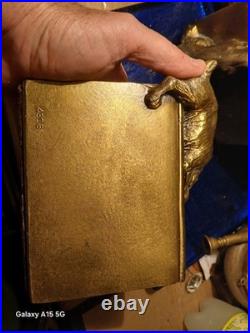 Vintage Art Deco a pair of brass Dog Bookends, c. 1920 Very RARE Numbered