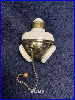 Vintage Benjamin Double Socket With Pull chain -Very Rare- 1908
