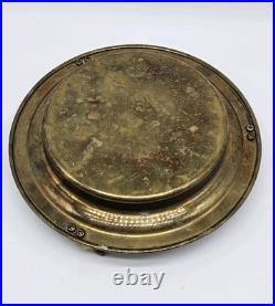 Vintage Brass Ashtray Solid Duck Figures Boat Scene Very Rare