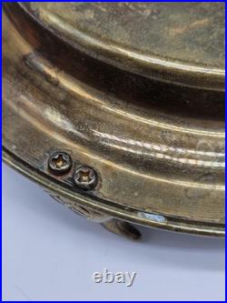 Vintage Brass Ashtray Solid Duck Figures Boat Scene Very Rare