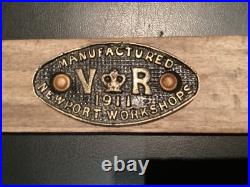 Vintage Brass Builders Plate By Newport Railway Workshops 1911 Very Rare
