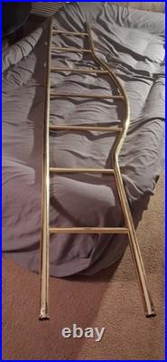 Vintage Brass Daybed with rare finials, very old, brass porcelain