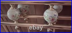 Vintage Brass Daybed with rare finials, very old, brass porcelain