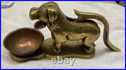 Vintage Brass Dog (Mastiff) Nutcracker 10 x 4 VERY VERY RARE