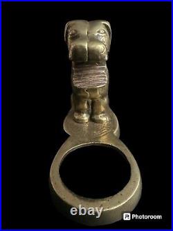 Vintage Brass Dog (Mastiff) Nutcracker 10 x 4 VERY VERY RARE