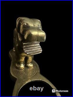 Vintage Brass Dog (Mastiff) Nutcracker 10 x 4 VERY VERY RARE