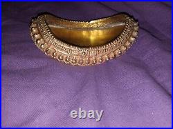 Vintage Brass Indian Anklet Made Into Dish. Brass/Tin Very Rare 5'inch