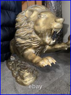 Vintage Brass LION Figurine 15.5 In. Very Heavy Rare