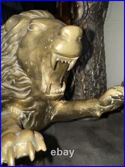Vintage Brass LION Figurine 15.5 In. Very Heavy Rare