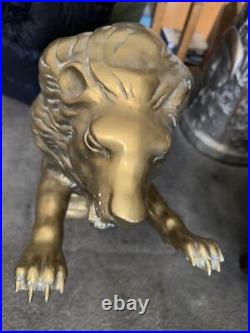 Vintage Brass LION Figurine 15.5 In. Very Heavy Rare