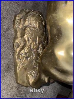 Vintage Brass LION Figurine 15.5 In. Very Heavy Rare