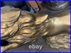 Vintage Brass LION Figurine 15.5 In. Very Heavy Rare