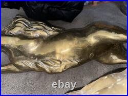 Vintage Brass LION Figurine 15.5 In. Very Heavy Rare