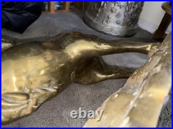 Vintage Brass LION Figurine 15.5 In. Very Heavy Rare