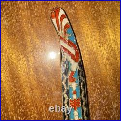 Vintage Brass Letter Opener Stained Glass Design VERY RARE