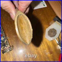 Vintage Brass Letter Opener Stained Glass Design VERY RARE