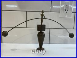 Vintage Brass MCM Balancing Pinnochio Kinetic Sculpture Art Home Decor VERY RARE