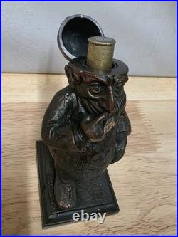 Vintage Brass Mr Punch Cigar Cigarette Lighter 17cm Very Rare Tobacciana Heavy