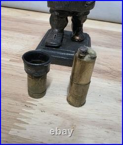 Vintage Brass Mr Punch Cigar Cigarette Lighter 17cm Very Rare Tobacciana Heavy