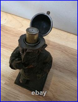 Vintage Brass Mr Punch Cigar Cigarette Lighter 17cm Very Rare Tobacciana Heavy