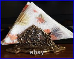 Vintage Brass Napkin Serviette Rack Holder Decorative Art, GOLD SOLID, VERY RARE