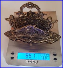 Vintage Brass Napkin Serviette Rack Holder Decorative Art, GOLD SOLID, VERY RARE