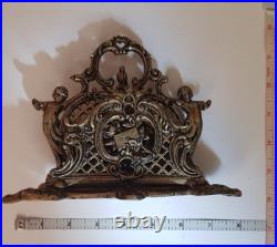 Vintage Brass Napkin Serviette Rack Holder Decorative Art, GOLD SOLID, VERY RARE