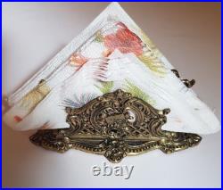 Vintage Brass Napkin Serviette Rack Holder Decorative Art, GOLD SOLID, VERY RARE