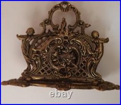 Vintage Brass Napkin Serviette Rack Holder Decorative Art, GOLD SOLID, VERY RARE