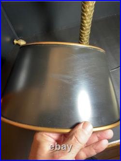 Vintage Brass Palm Tree Shaped Base with Original Tole Shade Works, Very Rare