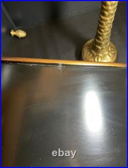 Vintage Brass Palm Tree Shaped Base with Original Tole Shade Works, Very Rare