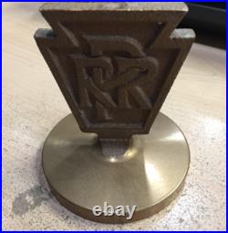 Vintage Brass Prr Keystone Paperweight Solid Brass Very Rare Make Offers