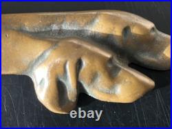 Vintage Brass Two Dog Letter Opener By Dierker Very Rare 9 5/8 Inches Long