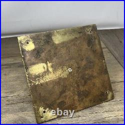 Vintage Brass or Bronze Square Sundial Plate VERY RARE