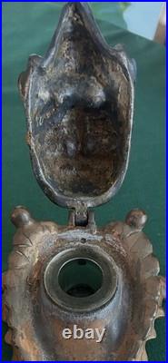 Vintage Bronze steel Inkwell Devil Very Old In Good Vintage Condition Very Rare