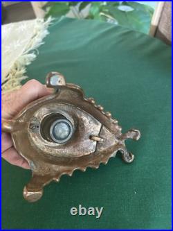 Vintage Bronze steel Inkwell Devil Very Old In Good Vintage Condition Very Rare