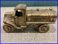 Vintage Cast Brass Gasoline Tanker #2 Very Rare Great Shape 1100