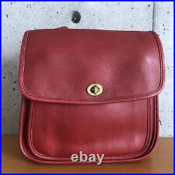 Vintage Coach 9979 Sidepack Red Leather Crossbody Shoulder Bag Very Rare