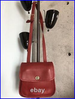 Vintage Coach 9979 Sidepack Red Leather Crossbody Shoulder Bag Very Rare