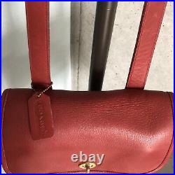 Vintage Coach 9979 Sidepack Red Leather Crossbody Shoulder Bag Very Rare