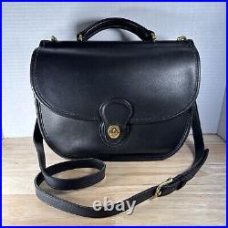 Vintage Coach Sherbourne Black Leather Shoulder Bag 9987 Very Rare Brass