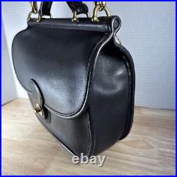 Vintage Coach Sherbourne Black Leather Shoulder Bag 9987 Very Rare Brass