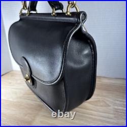 Vintage Coach Sherbourne Black Leather Shoulder Bag 9987 Very Rare Brass