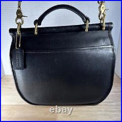 Vintage Coach Sherbourne Black Leather Shoulder Bag 9987 Very Rare Brass