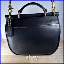 Vintage Coach Sherbourne Black Leather Shoulder Bag 9987 Very Rare Brass