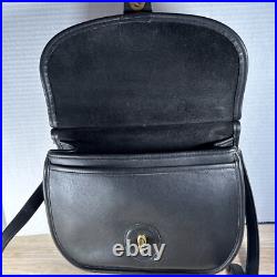 Vintage Coach Sherbourne Black Leather Shoulder Bag 9987 Very Rare Brass