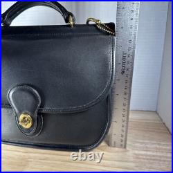 Vintage Coach Sherbourne Black Leather Shoulder Bag 9987 Very Rare Brass