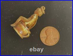 Vintage Copper Brass Child Potty Figural Cigar Cutter 1800s Fob VERY RARE