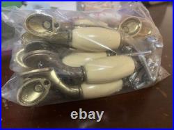 Vintage Dresser Pull Handles Lot Of 60 Brass & Porcelain Very Rare Hard To Find