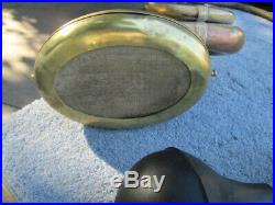 Vintage Early Teens Antique Squeeze Bulb Brass Horn, Very Nice And Very Rare